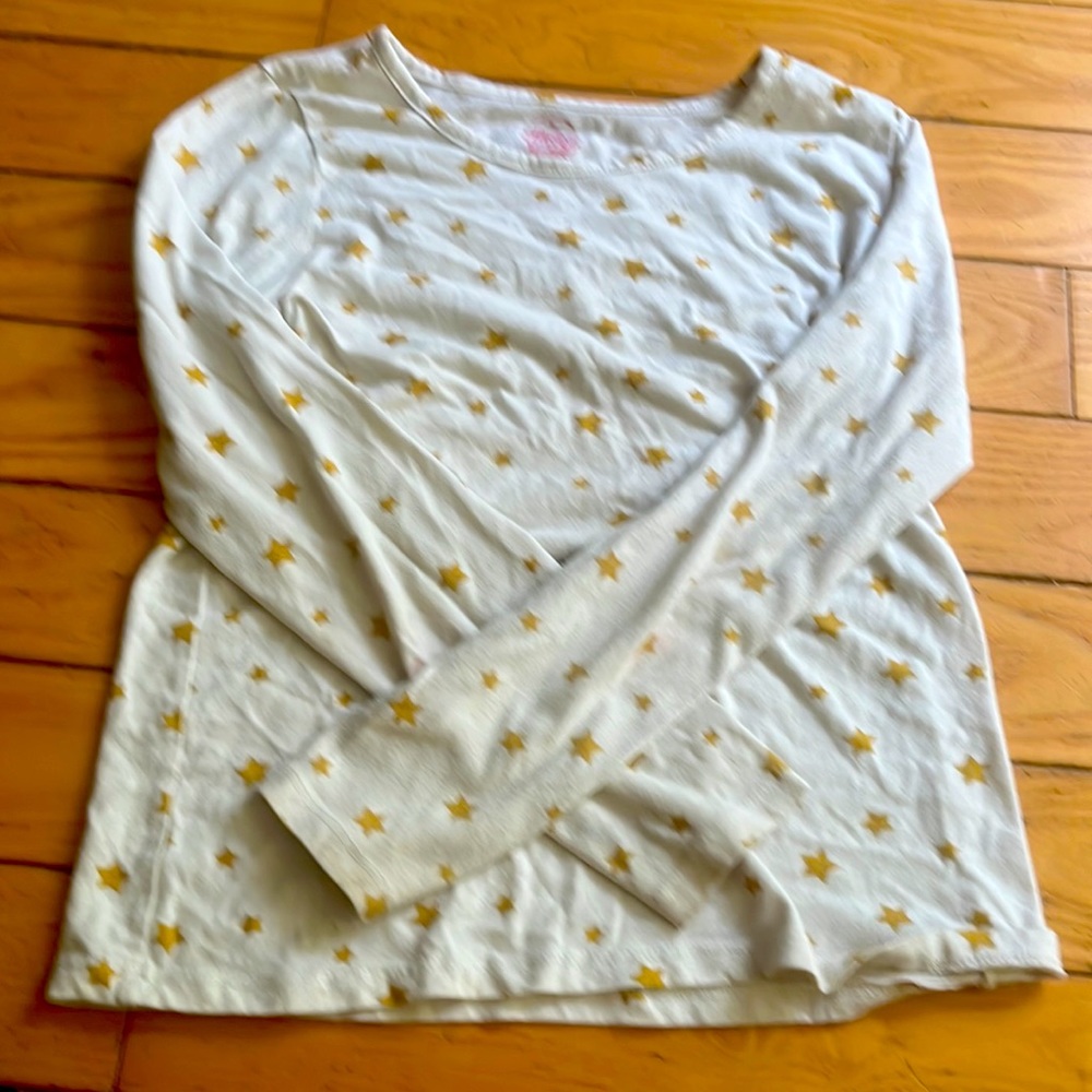 White shirt with gold stars (3 small stains)